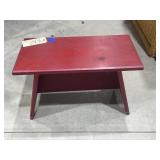 Red Wood Bench 22"L x 11"W x 13"H