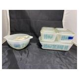 5 Pcs - Pyrex Bowl & 4 Refrigerator Dishes