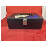 Locking Metal Box w/Assorted Fashion Jewelry