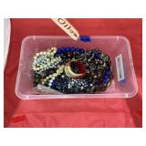 Assorted Fashion Jewelry in Plastic Tote