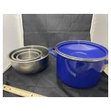 Nesting Stainless Steel Bowls & Stock Pot