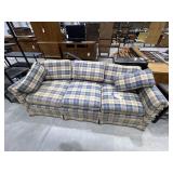 Plaid Upholstered Sofa w/Pillows