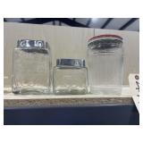 2 - Glass Canisters & Refrigerator Jar
