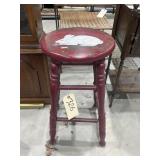 Painted Wood Counter Stool 13"Dia x 24"H