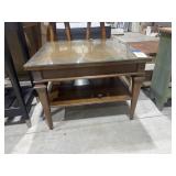 Glass Topped Side Table 28"L x 28"W x 20"H