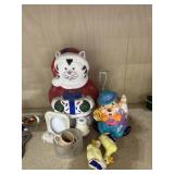 Christmas Cat Cookie Jar - Animal Figurines