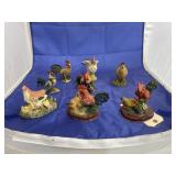 8 - Chicken/Rooster Figurines