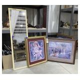 2 Pcs - Framed Wall Art & Full Length Mirror