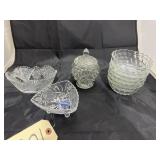 6 Berry Bowls - Crystal Footed Dish & More