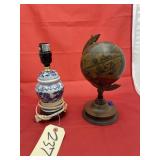 Table Globe & Porcelain Table Lamp