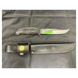 Buck 6" Fixed Blade Knife w/Leather Sheath