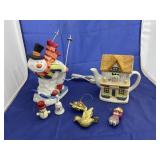 International Snowman on Skis Night Light