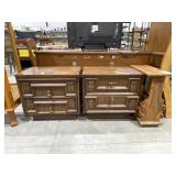 Pair 2-Drawer Side Tables & Magazine Rack