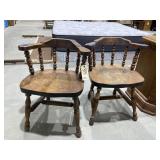 Pair Vintage Wooden Chairs