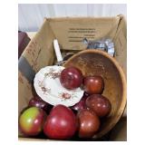 Wood Bowl w/Faux Fruit - Assorted China