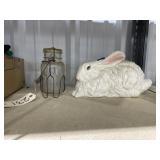 Atlas Jar w/Glass Lid & Wire Holder & Rabbit