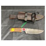 Damascus Steel 5" Fixed Blade Knife
