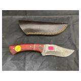 Damascus Steel 4-1/2" Fixed Blade Knife