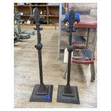 Pair Telescoping Fleur de Lis Hooks 28"H