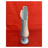 Fenton Blue Hobnail Swung Vase