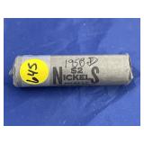 1958-D Roll Jefferson Nickels