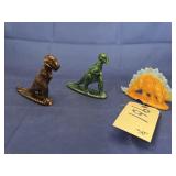 3 - Painted Ceramic Dinosaurs