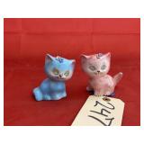 2 - Porcelain Cat Salt/Peppers