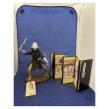 Samurai Sculpture & Folding Asian Book