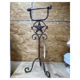 Metal Western Themed Toilet Tissue Stand 23"H