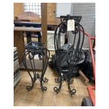 2 - Cast Iron Plant Stands 11"x36"H & smaller