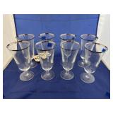 8 -Silver Rimmed Goblets