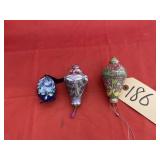 3 - Heirloom Porcelain Christmas Ornaments