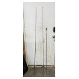 2 - Zebco 33 Fishing Rods & Reels & 52" Drill Bit