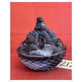 Westmoreland Purple Slag Chicken w/Eggs