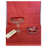 Indiana Glass Compote & Berry Bowl