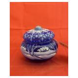 Fenton Painted Art Glass Candy Jar