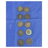 10 - Indian Head Pennies
