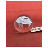 Blown Glass Flower Paperweight