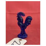 Cobalt Blue Rooster Figurine