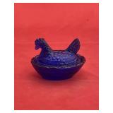 Cobalt Blue Mini Hen on Nest