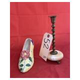 Metal/Stone Candle Holder & Shoe Planter