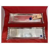 2 - Silver Toned Trays