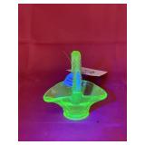 Uranium Vaseline Colored Mini Basket - Glows