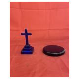 Mosser Cobalt Blue Cross Dï¿½cor w/Coaster