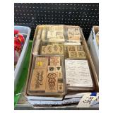 Box of Assorted Rubber Stamps