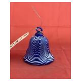 Cobalt Blue Painted Bell Shaped Ornament