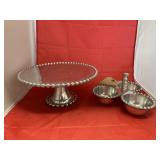Threshold Silver Toned Nut Tray & Cake Stand