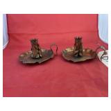 Copper Flower Themed Candle Holders