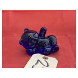 Fenton Cobalt Blue Reclining Bear