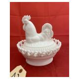 Imperial Milk Glass Rooster